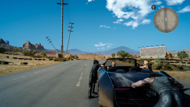 final fantasy 15 pushing car