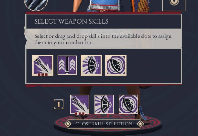 Expeditions Rome Skill Selection Menu