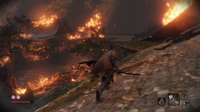 Sekiro Shadows Die Twice Running on Rooftops