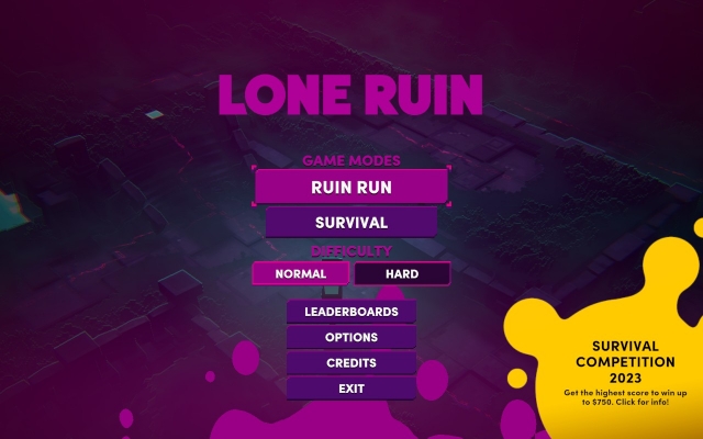 LoneRuin menu