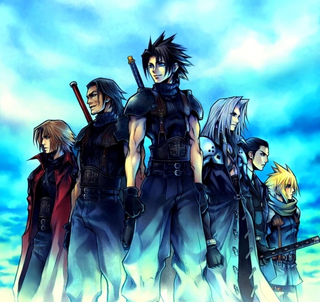 Crisis Core concept art featuring the main cast. 