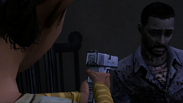 Lee Everett dying the walking dead clementine screenshot 1