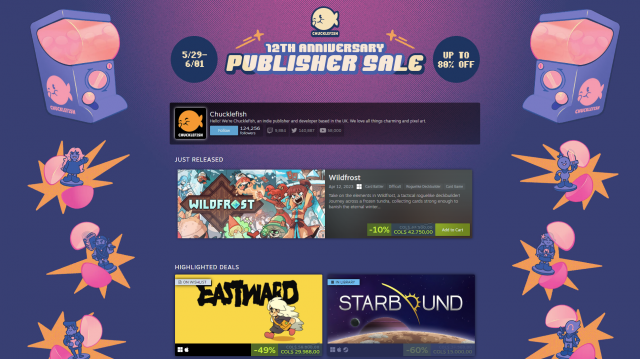 Publisher sale Chucklefish 12th anniversary sale discounts