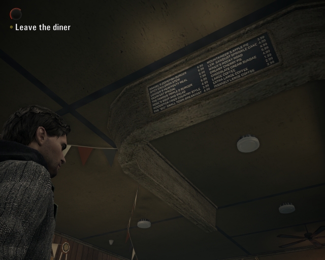 Alan Wake Oh Deer Diner Menu Board