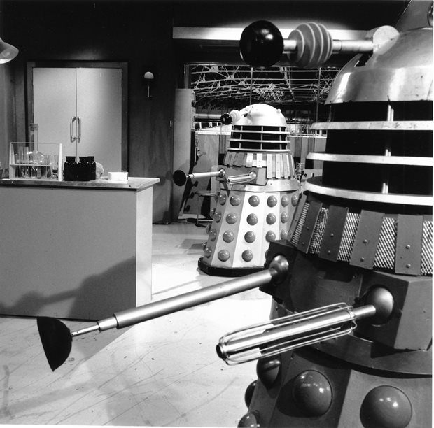 black and white daleks